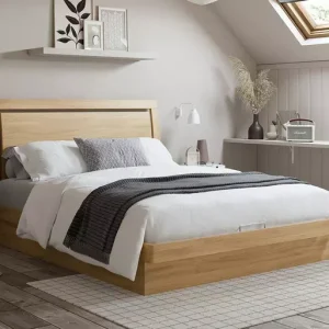 Elegant Wooden Platform Ottoman Bed with Hidden Storage